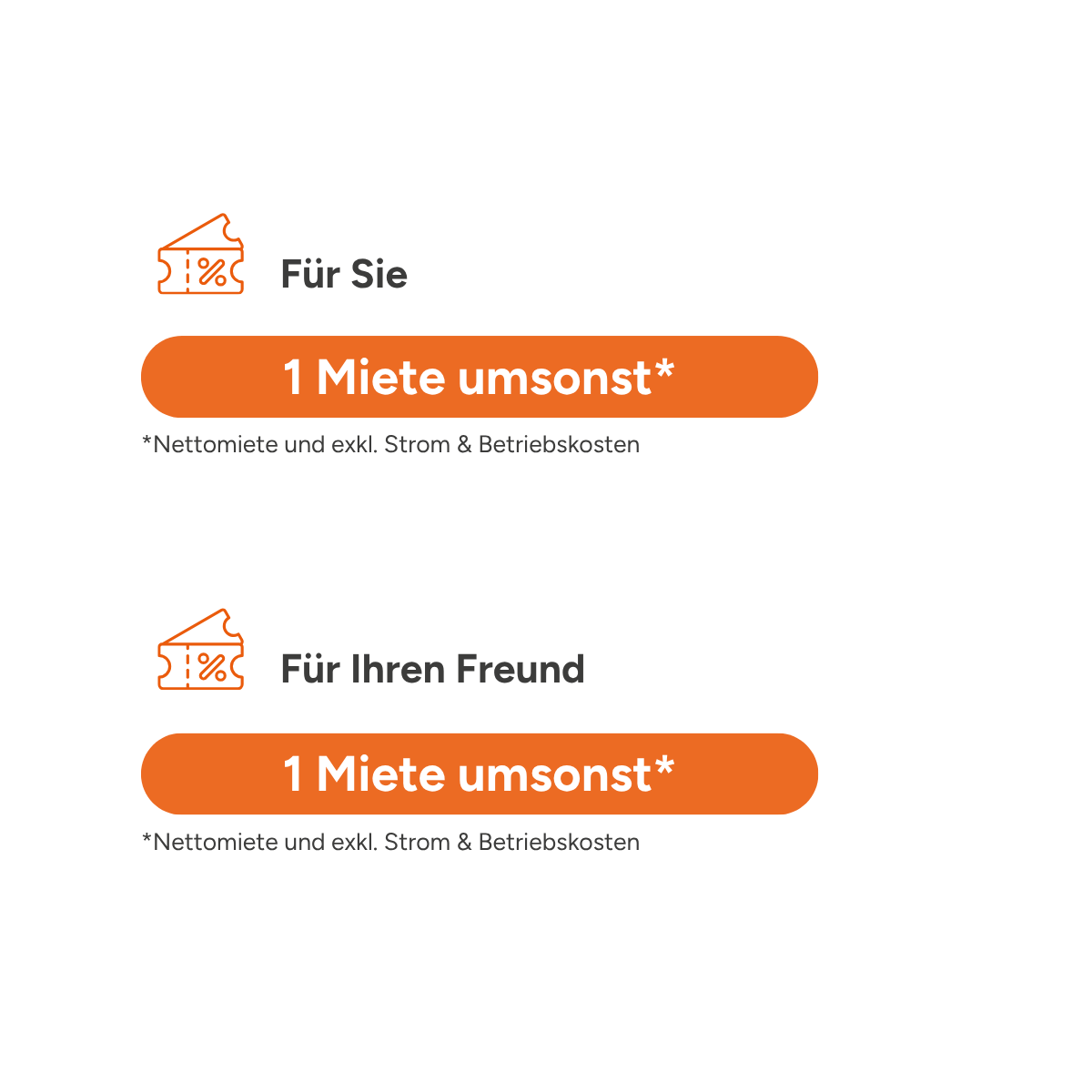 Weiterempfehlen und beide sparen einen Miete